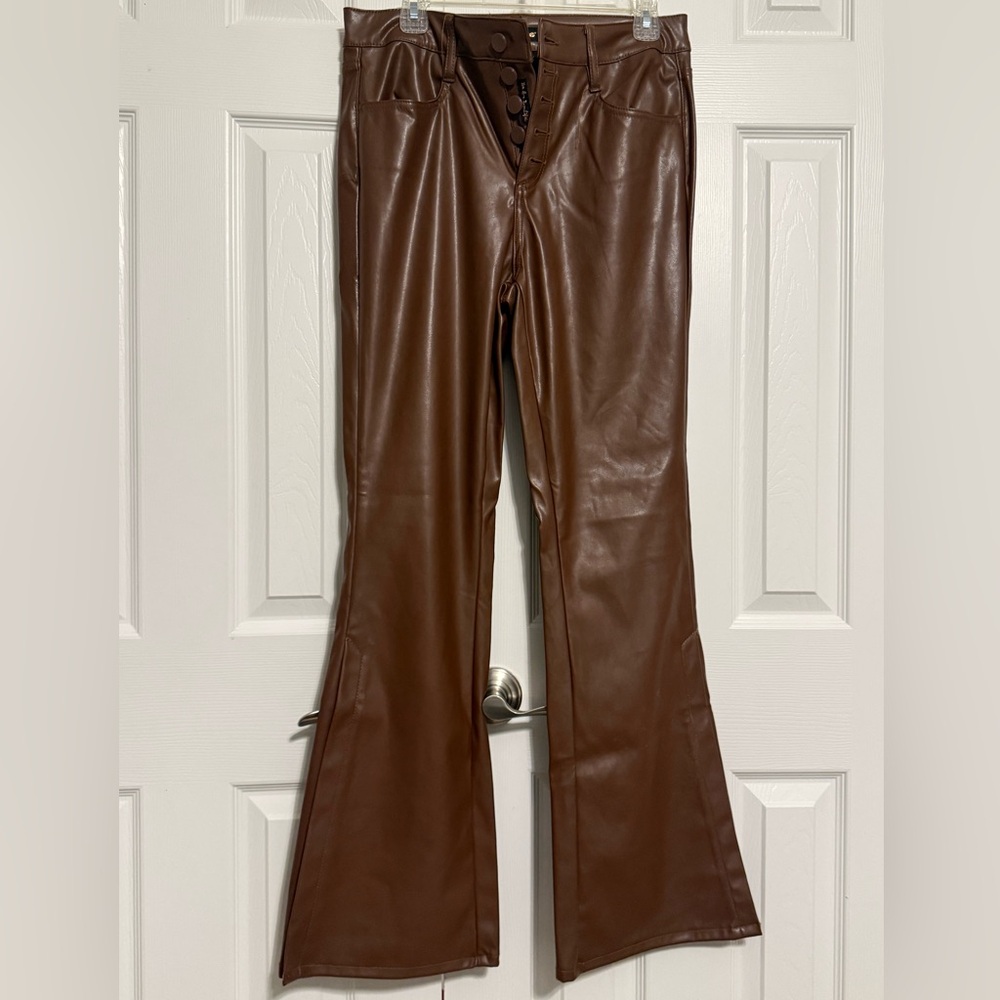 Brown leather pants